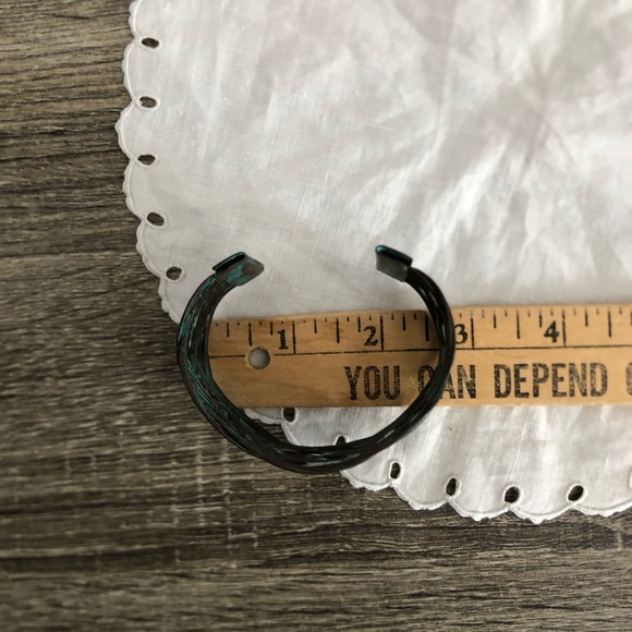 Vtg 90s Braided Metal Cuff Bracelet - Picture 5 of 7